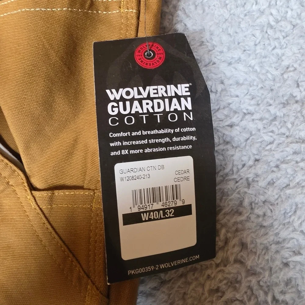 Wolverine Guardian Cargo Pant Mens 40x32 Cedar New Stretch Canvas Cotton‎ Work